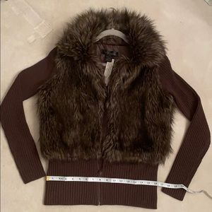 Faux Fur Brown Brown Sweater Size M